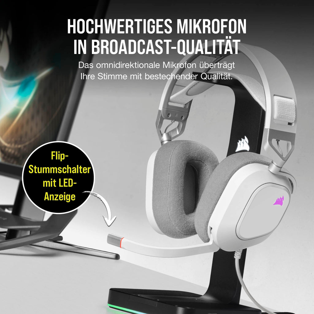 Corsair HS80 MAX Wireless Multiplattform-Gaming-Headset – Stahlgrau