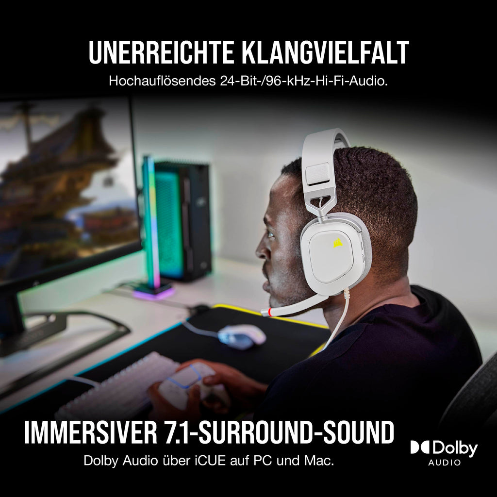 Corsair HS80 MAX Wireless Multiplattform-Gaming-Headset – Stahlgrau