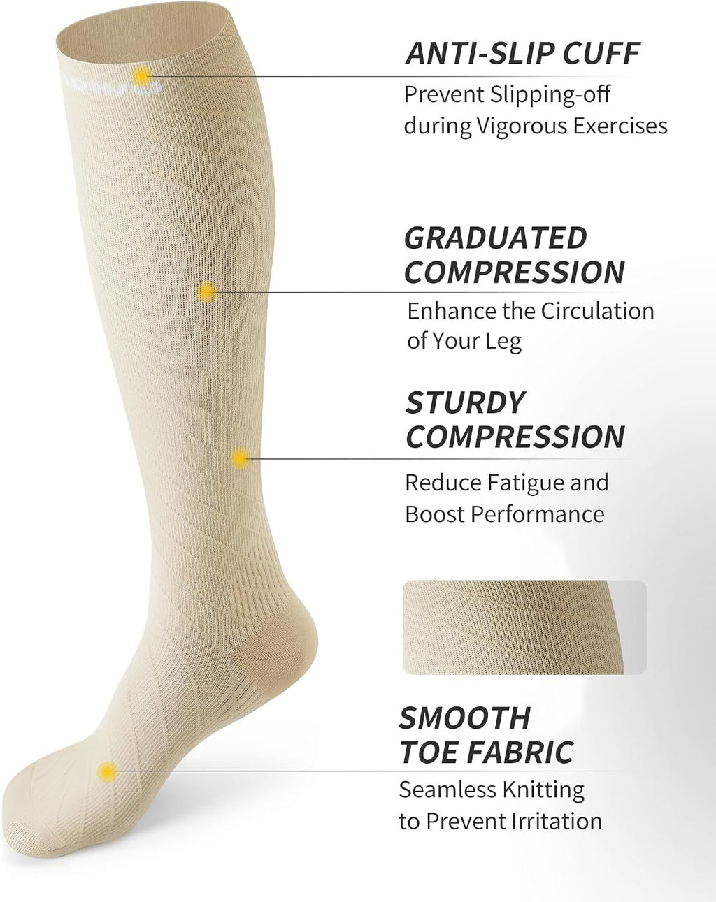 CAMBIVO Compression Socks for Women & Men 2 Pairs, Travel Flight Socks