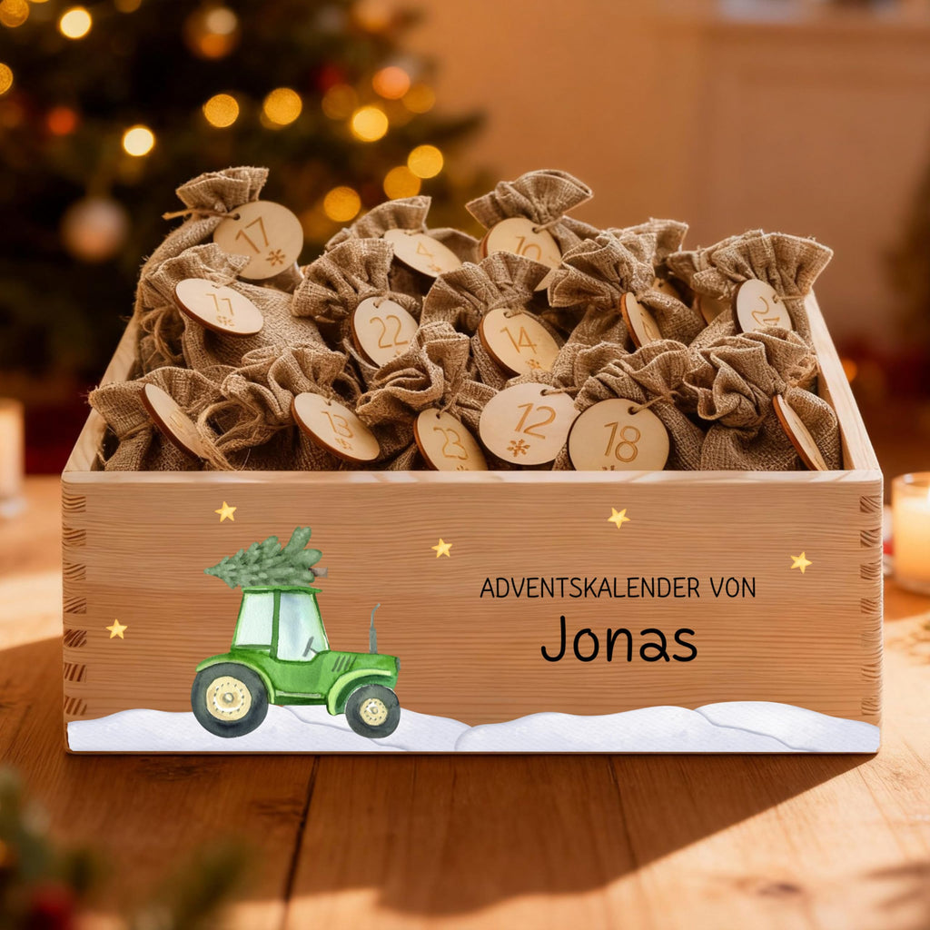Bärenfreunde Personalisierter Adventskalender zum Befüllen, Holz, Baum