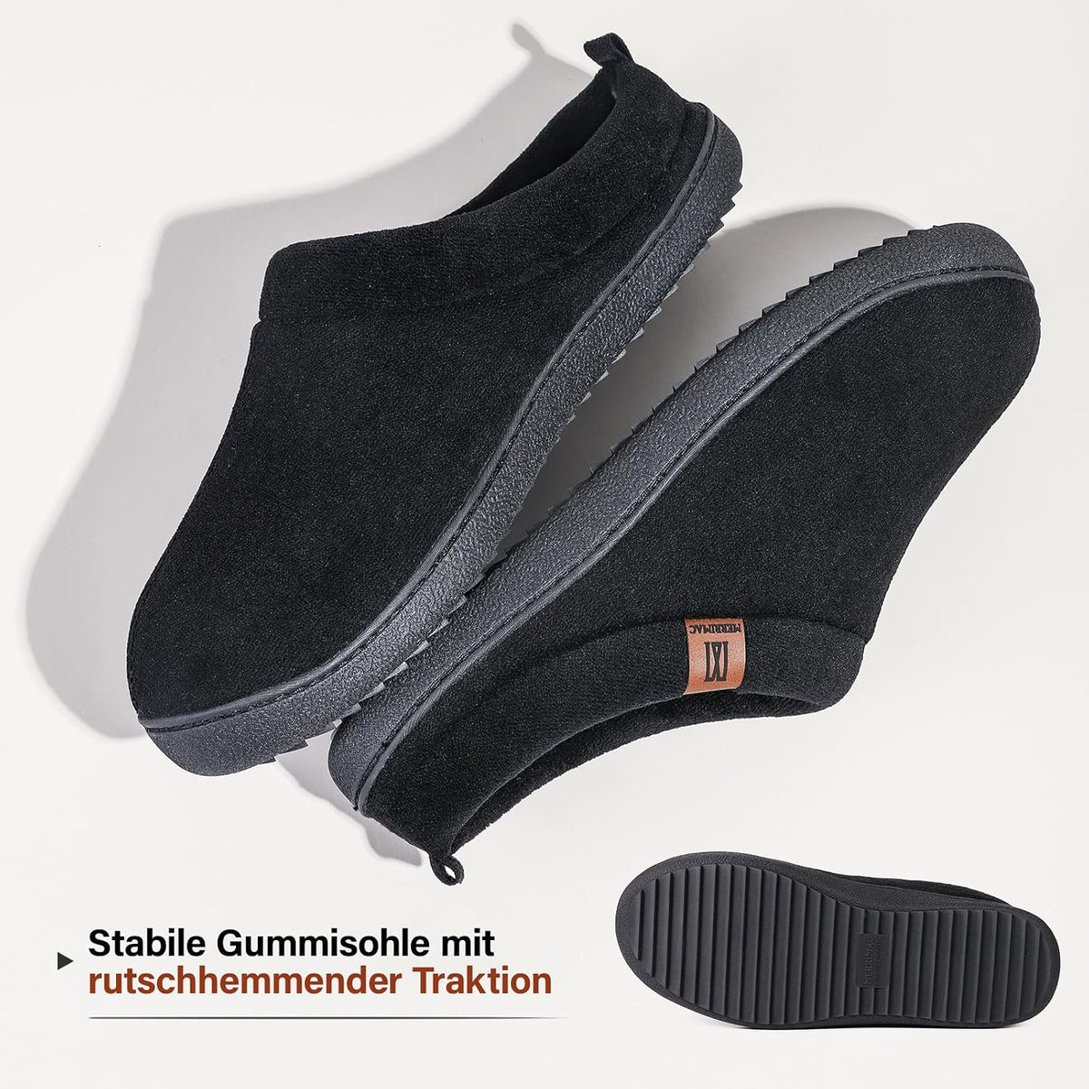 MERRIMAC Herren Hausschuhe Memory-Schaum Rutschfest Bequem