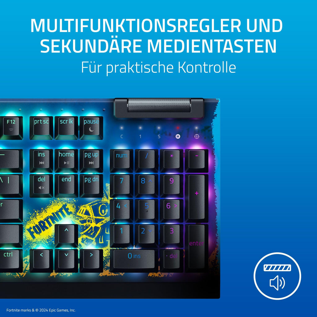 Razer BlackWidow V4 - Mechanische Gaming-Tastatur Chroma RGB (Mechanische Yellow Switches, 6 eigene Makro-Tasten, Doubleshot-ABS-Tastenkappen) QWERTZ DE-Layout | Schwarz