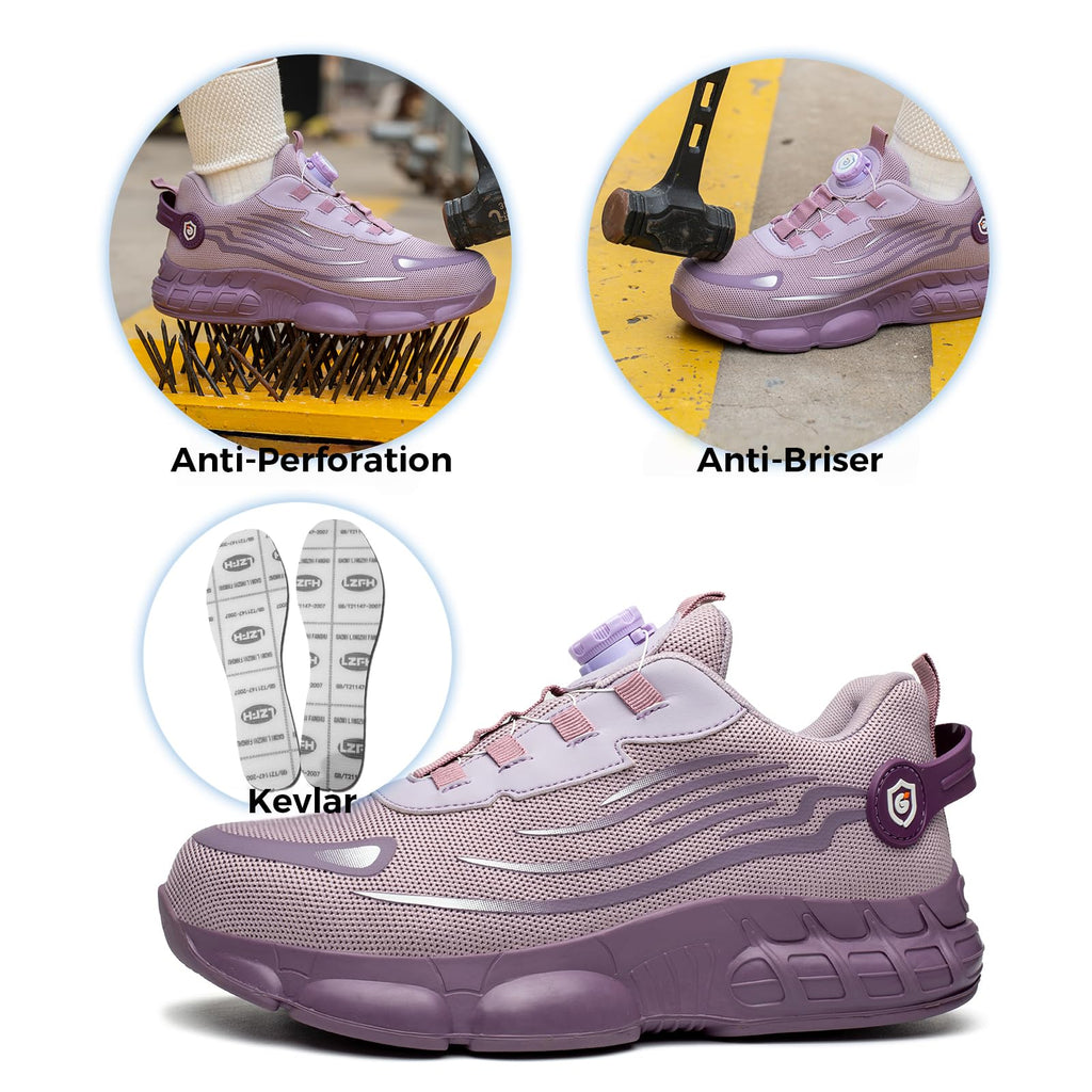 Chaussures de Sécurité Hommes Femmes Basket Respirante Antidérapante Légère Travail avec Embout en Acier 36-46 EU