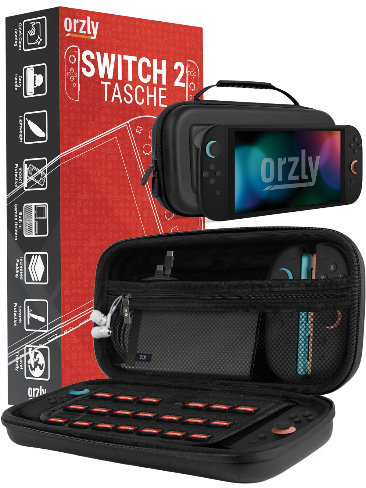 Orzly Tragetasche kompatibel mit Nintendo Switch Lite (2019) – Aufbewahrungstasche - Hartschalen Case/Hülle/Schutzhülle für die Verwendung mit der Nintendo Switch Lite Konsole & Accesoires - ROSA