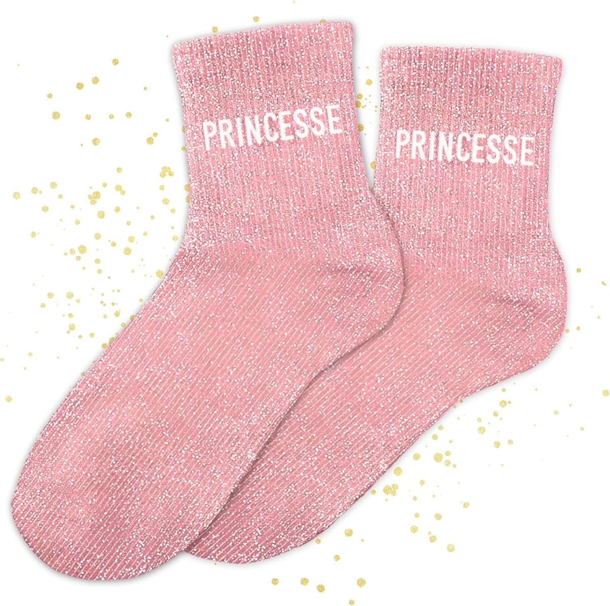 MASSA Chaussettes Paillettes - Taille Unique - Parfaite, Unique, Wesh, Tana, Princesse, Pipelette, Raleuse, Gourmande, Aigrie, Mamounette - Chaussettes à Paillettes