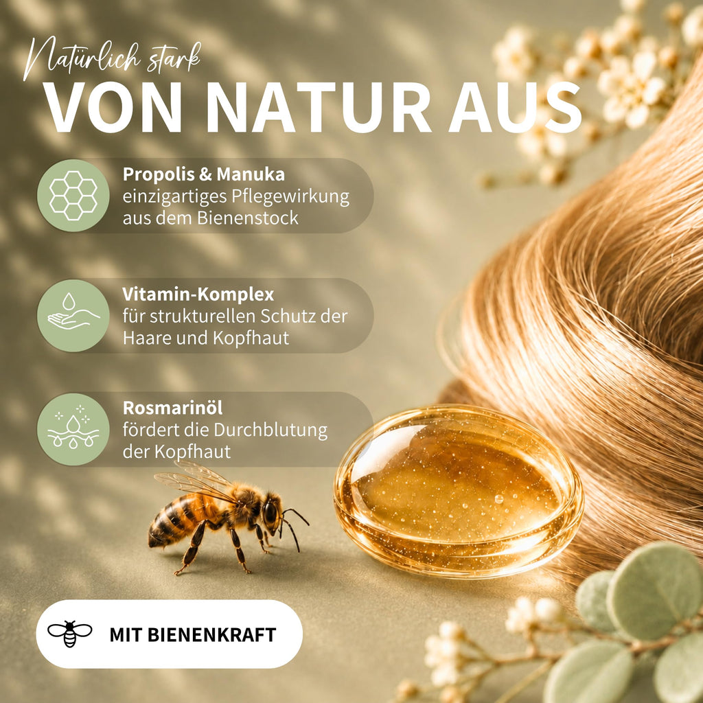 bedrop Beelixir Haaröl bei Haarausfall - Für Haarwachstum & als stärkende Pflege für Haare und Kopfhaut | mit Manuka Honig, Propolis, Rosmarin Extrakt - 30ml (3er Pack)