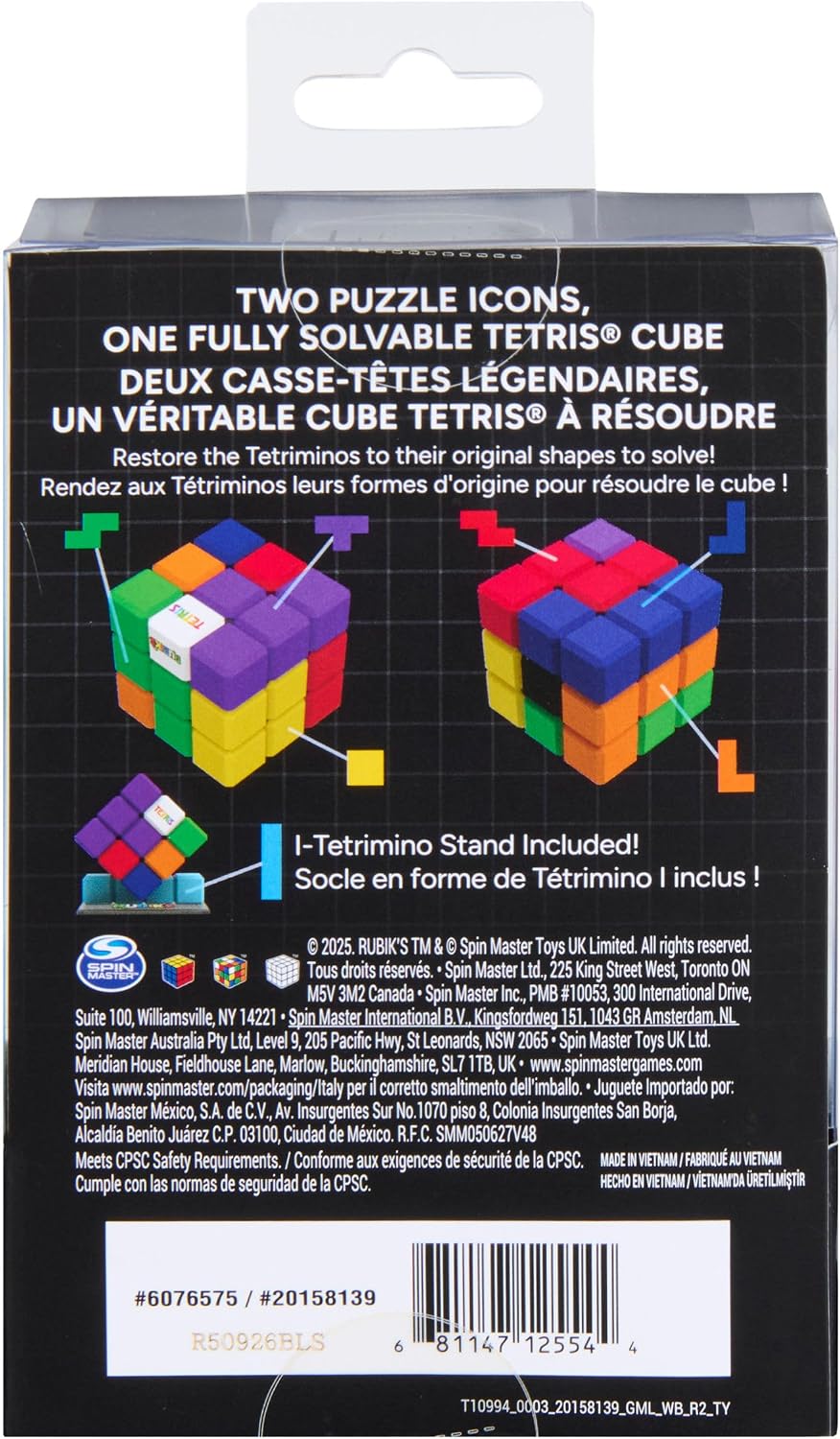 Rubik's Cube Tetris Edition 3x3 Cube Shapeshifting Puzzle Game Brain Teaser