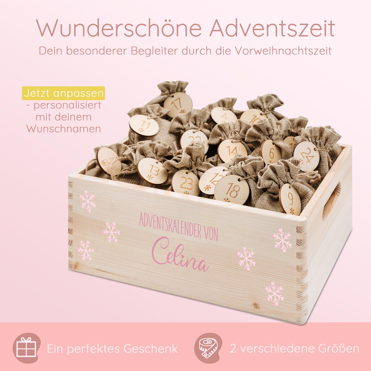 Bärenfreunde Personalisierter Adventskalender zum Befüllen, Holz, Baum