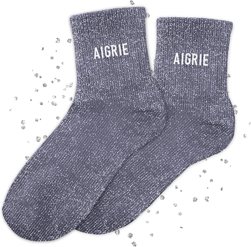 MASSA Chaussettes Paillettes - Taille Unique - Parfaite, Unique, Wesh, Tana, Princesse, Pipelette, Raleuse, Gourmande, Aigrie, Mamounette - Chaussettes à Paillettes