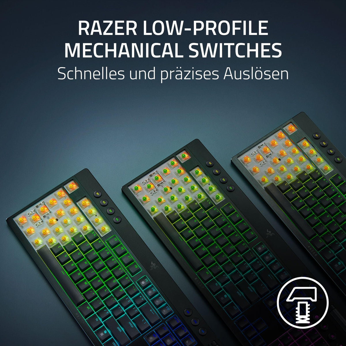 Razer BlackWidow V4 - Mechanische Gaming-Tastatur Chroma RGB (Mechanische Yellow Switches, 6 eigene Makro-Tasten, Doubleshot-ABS-Tastenkappen) QWERTZ DE-Layout | Schwarz
