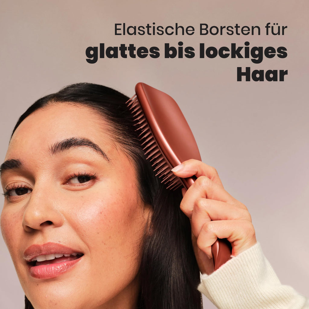 Tangle Teezer Ultimate Detangler Haarbürste – Nasses & Trockenes Haar – Entwirrungsbürste für Alle Haartypen – Zweistufige Borsten Reduzieren Haarbruch & Knoten – Champagner Gold mit Chrom-Finish