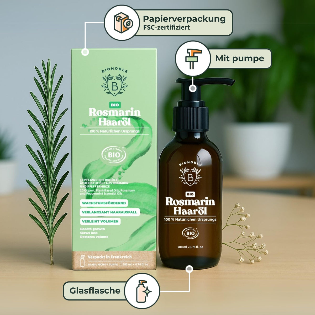 BIONOBLE Arganöl Bio Kaltgepresst - Haare, Gesicht, Haut - Marokko - 50ml