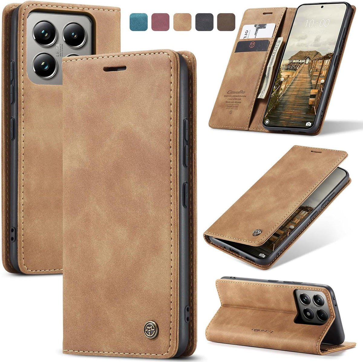 Handyhülle für Honor Magic 6 Pro Hülle Premium PU Klapphülle RFID Lederhülle Faltbare Schutzhülle Kartenfach Standfunktion Handytasche Hülle Honor Magic 6 Pro 5G - Schwarz