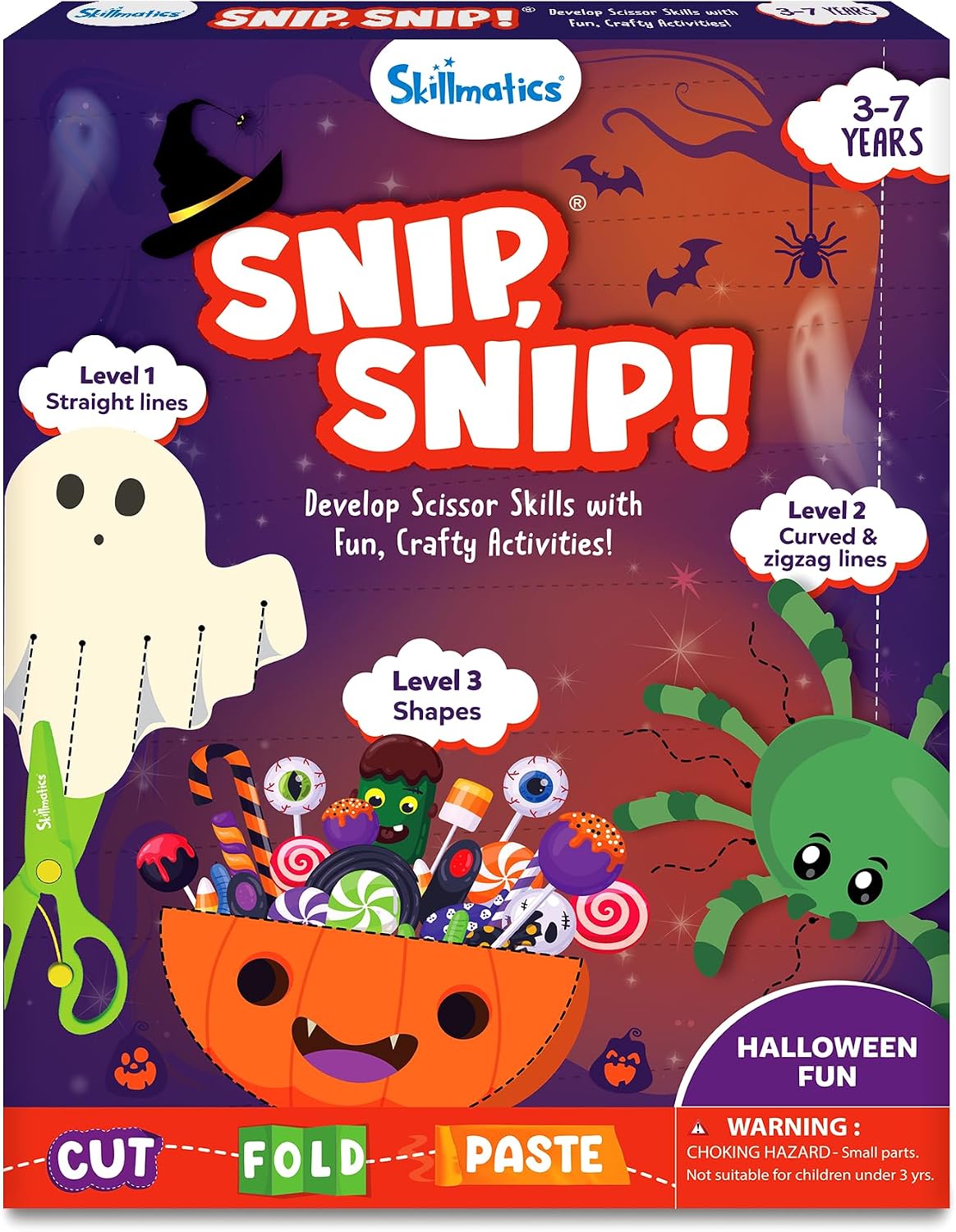 Skillmatics Snip Snip Halloween Craft, Scissor Skills, Felt Kits for Kids
