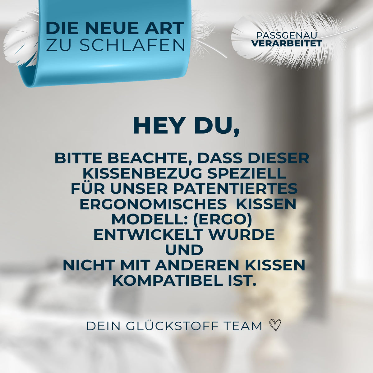 Glückstoff® Ergonomisches Kissen (für alle Schlaftypen) Kopfkissen aus Memory Foam | Nackenstützkissen Ergonomisches Kopfkissen Seitenschläferkissen Grau