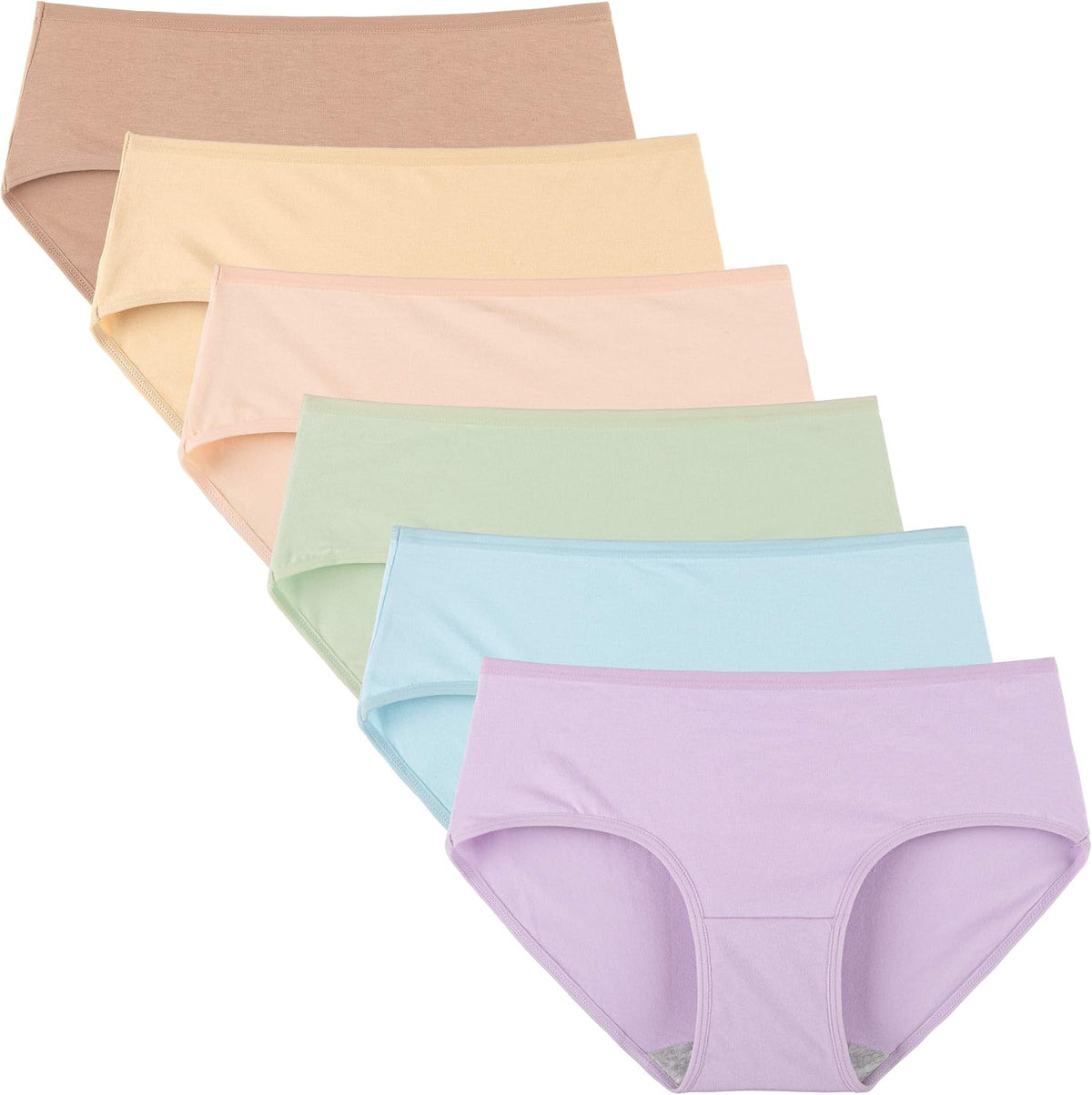 INNERSY Womens Underwear Cotton Hipster Panties Regular & Plus Size 6-Pack