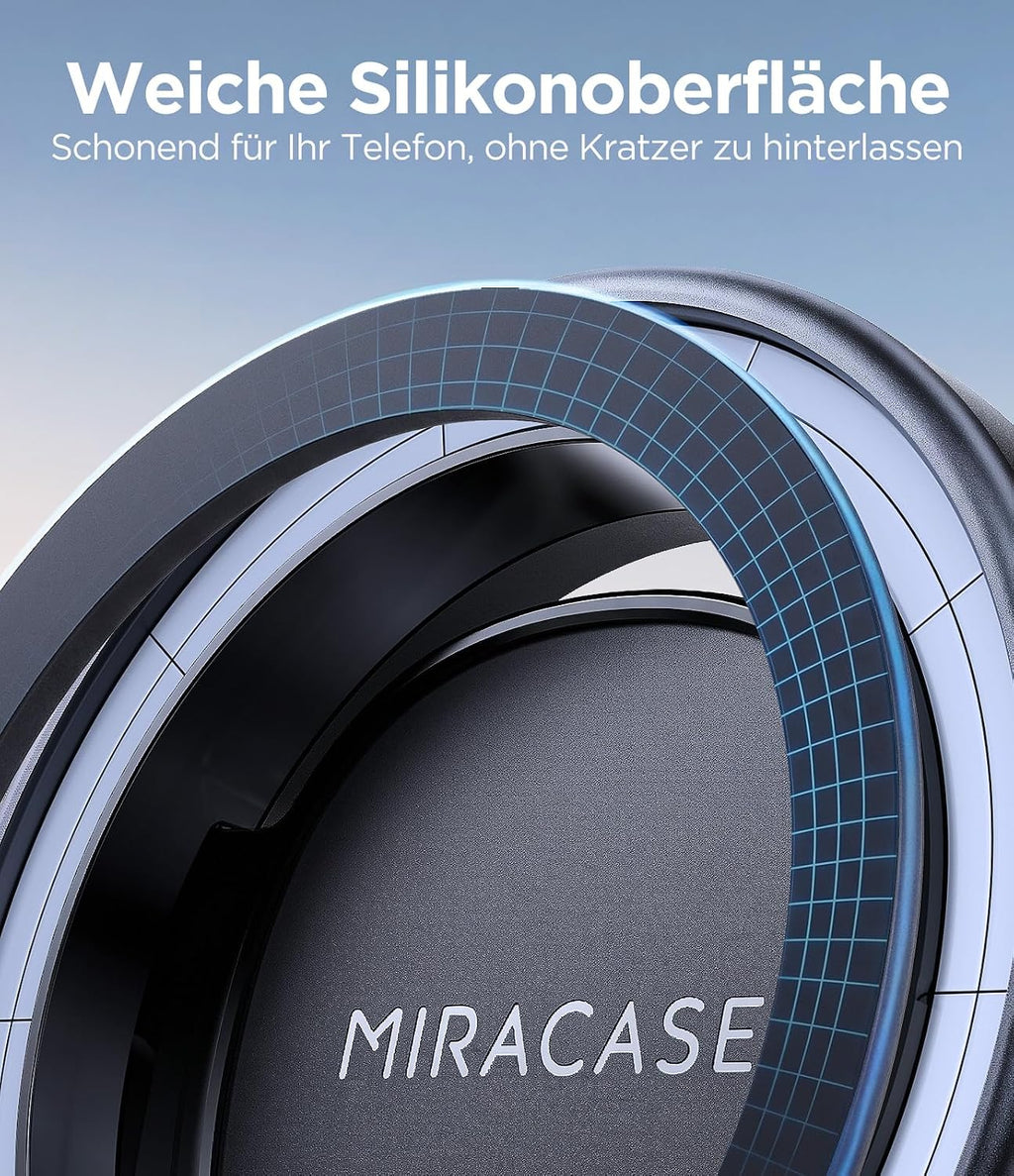Miracase [2026 Upgraded Handyhalterung Auto Handy Halterung,Universal Car Phone Holder[Stärkste Saugnapf & Lüftungshaken] 360° Drehbar kfz autohalterung Lautsprecher für iPhone Samsung Galaxy Google