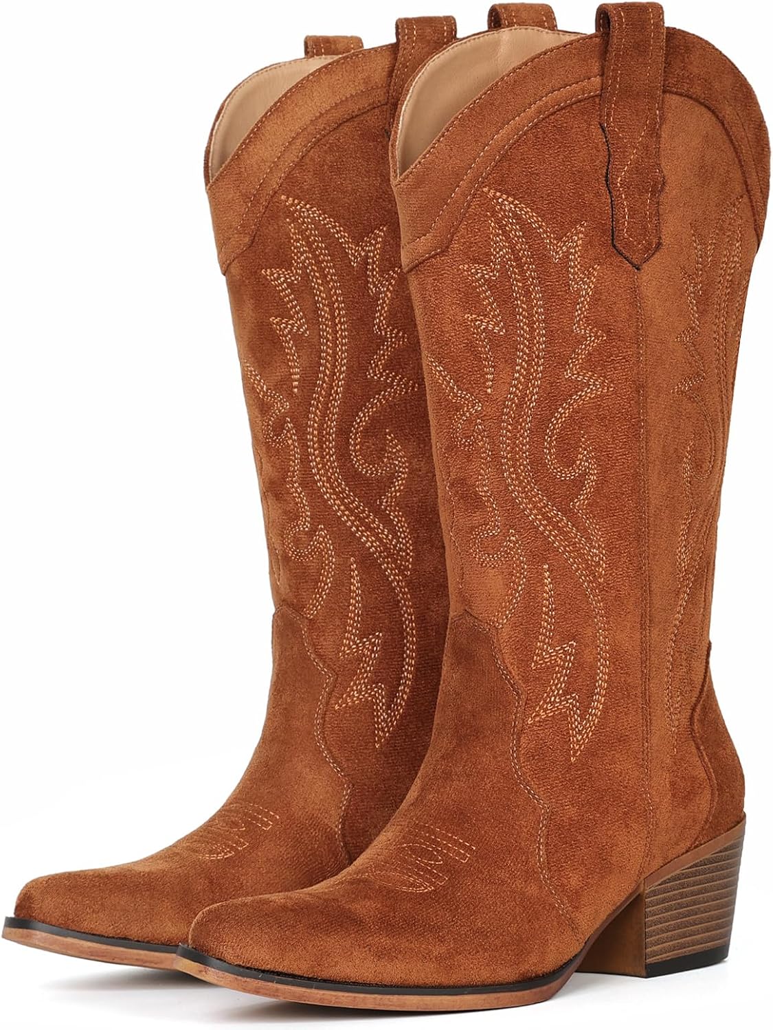 IUV Cowboystiefel für Damen Western Cowgirl Stiefel wadenhoch mit spitzer Kappe