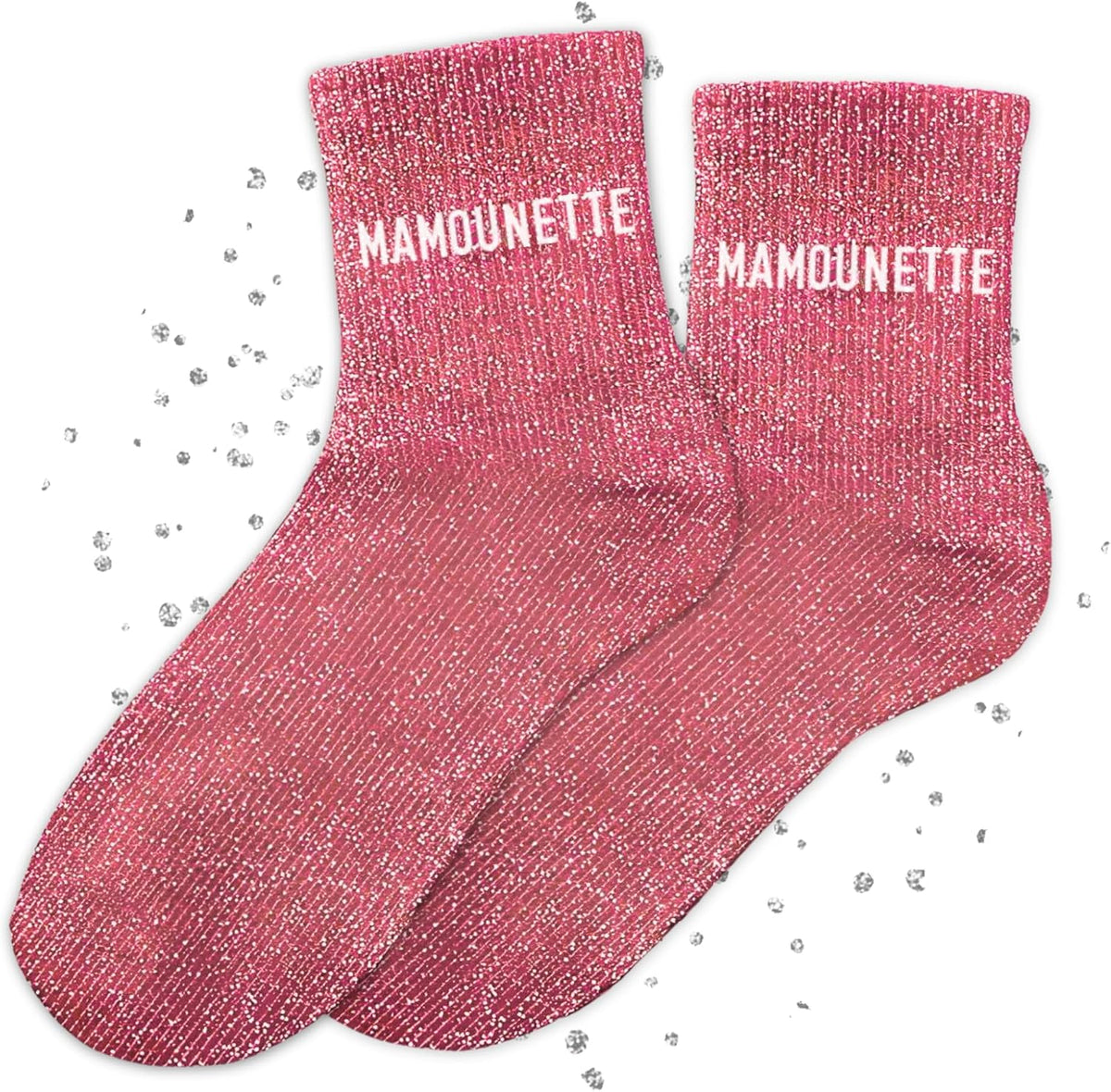 MASSA Chaussettes Paillettes - Taille Unique - Parfaite, Unique, Wesh, Tana, Princesse, Pipelette, Raleuse, Gourmande, Aigrie, Mamounette - Chaussettes à Paillettes