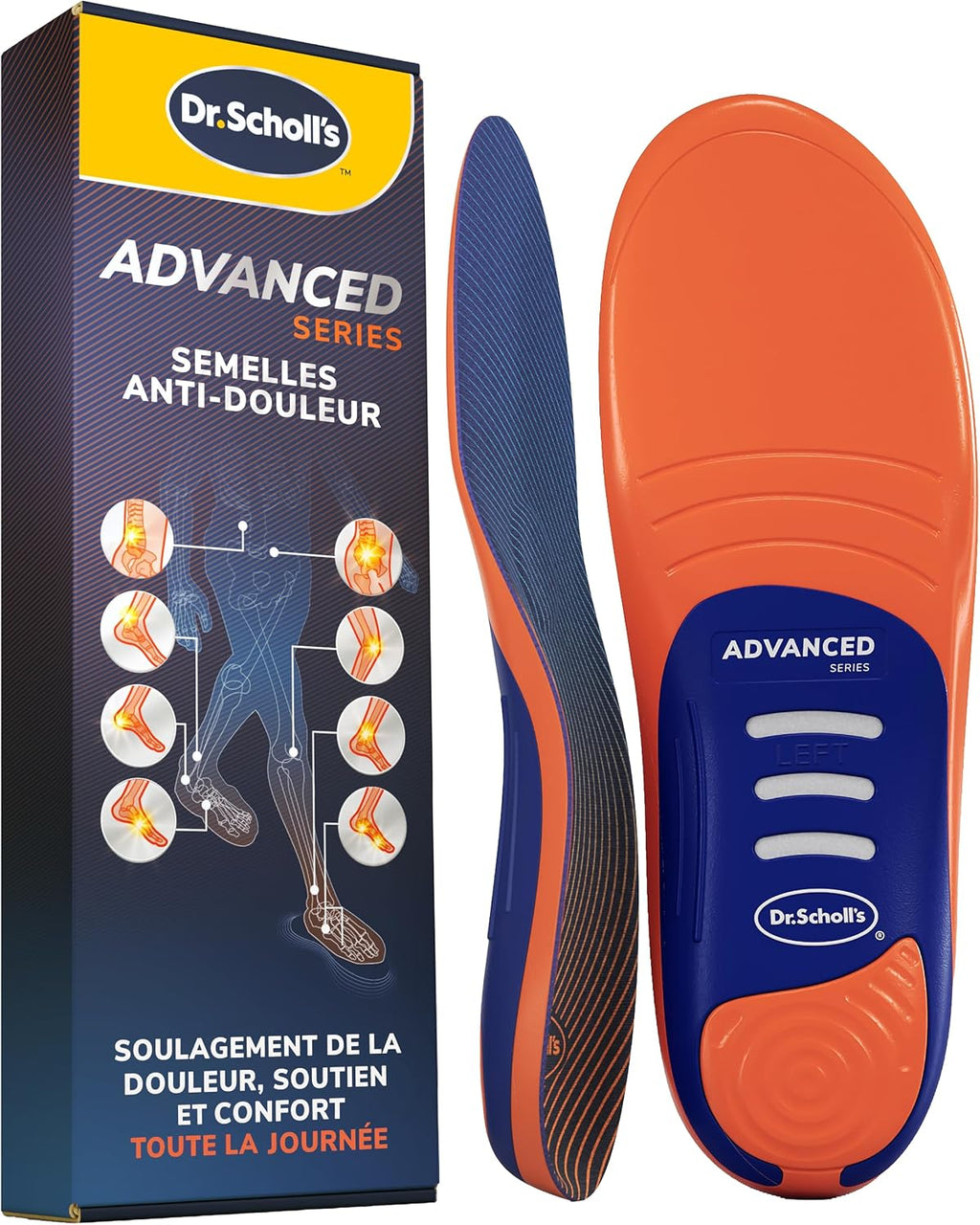 Dr. Scholl’s Orthopädische Einlegesohlen Advanced für Damen/Herren, für Arbeitsschuhe und Stiefel, lindern Plantarfasziitis, stützen Fußgewölbe und Plattfüße, stoßabsorbierend, bis zu 150 kg