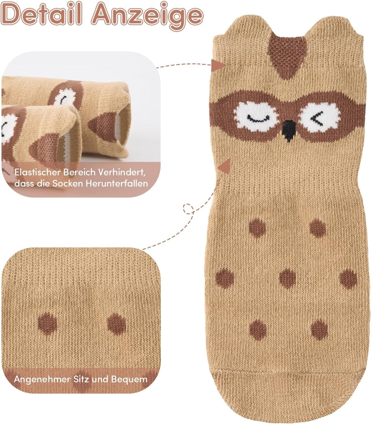 SockWaddles Chaussettes de bébé, 5 paires de chaussettes antidérapantes ABS respirantes pour enfants, chaussettes de bébé en coton, garçons et filles avec des animaux et des licornes