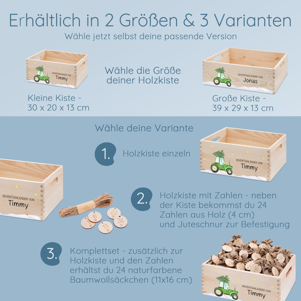 Bärenfreunde Personalisierter Adventskalender zum Befüllen, Holz, Baum