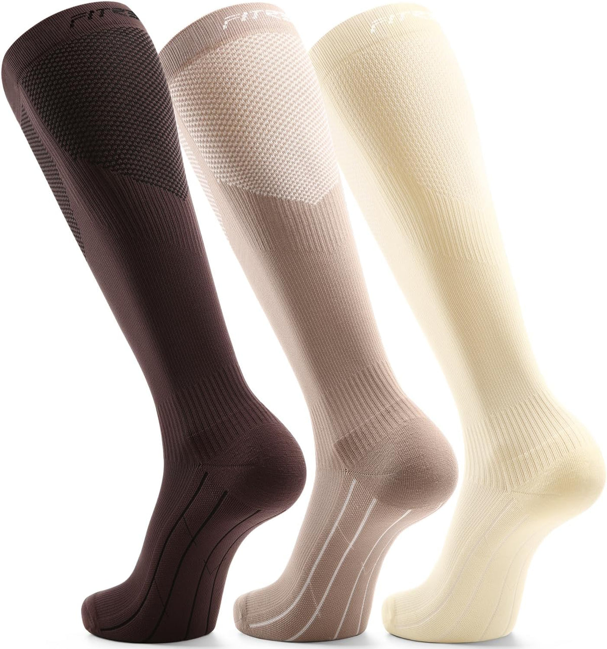 FITRELL 3 Pairs Compression Socks for Women and Men 20-30mmHg-Circulation Support Socks
