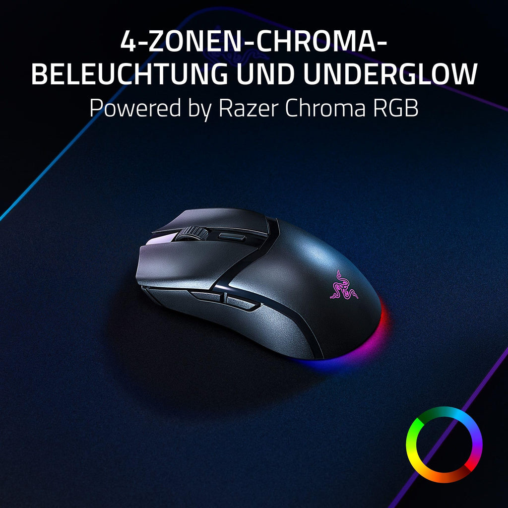 Razer Cobra Pro - kabellose Gaming-Maus mit RGB - Optischer Focus Pro Sensor mit 30K DPI (10 Anpassbare Tasten, HyperSpeed Wireless Polling 8K Hz, Bluetooth, Chroma-Beleuchtung mit 11 Zonen) Weiß