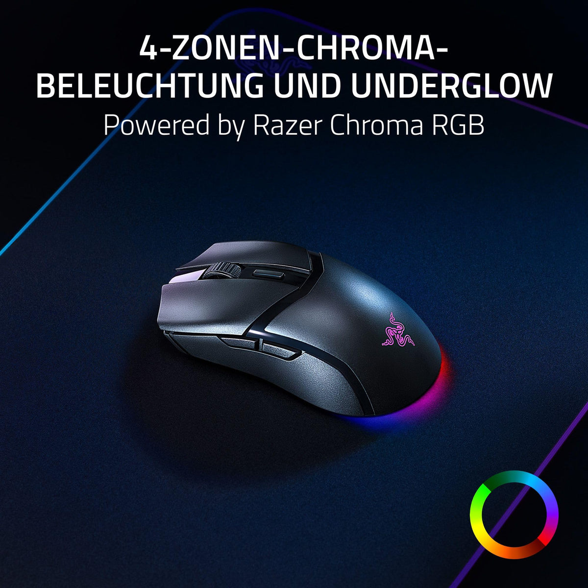 Razer Cobra Pro - kabellose Gaming-Maus mit RGB - Optischer Focus Pro Sensor mit 30K DPI (10 Anpassbare Tasten, HyperSpeed Wireless Polling 8K Hz, Bluetooth, Chroma-Beleuchtung mit 11 Zonen) Weiß
