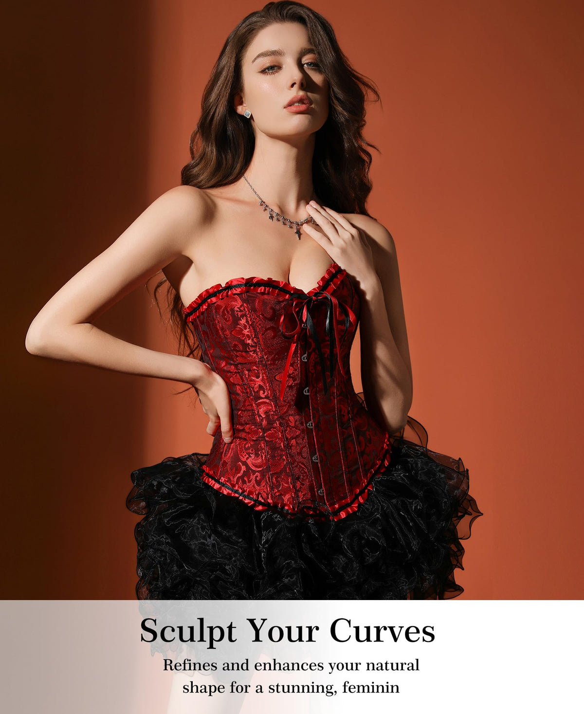 Bustier Corset Top for Women | Overbust Lace Up Waist Cincher Shapewear Lingerie