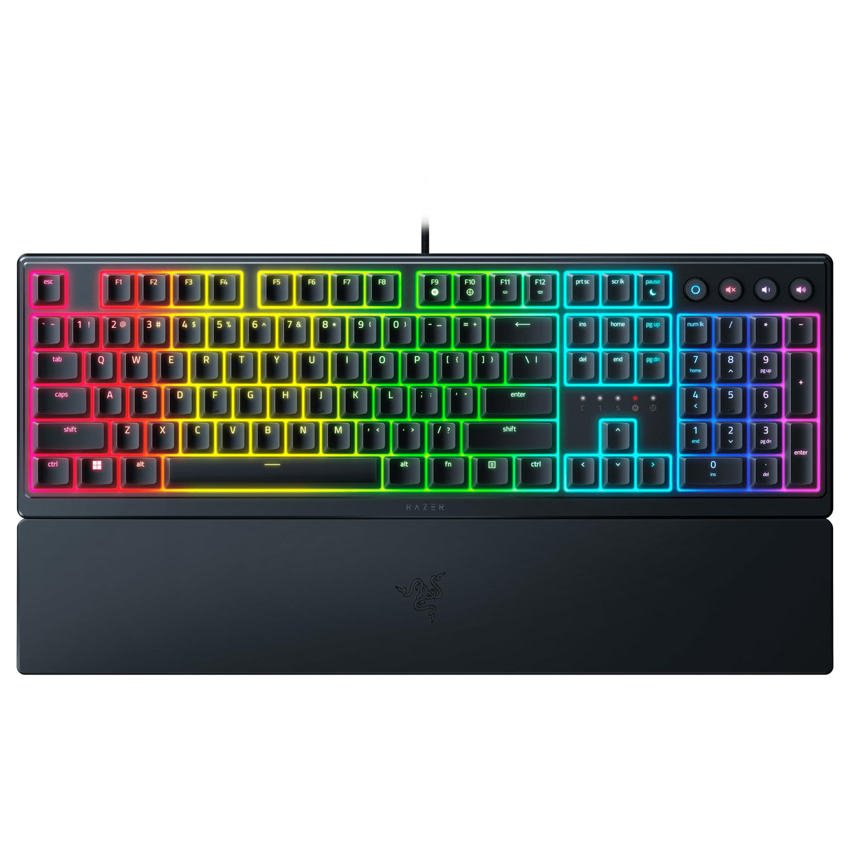 Razer Ornata V3 X - Flache Membran-Tastatur mit Chroma RGB (Lautlose Membran-Switches, Ergonomische Handballenauflage, Tastenkappen Anti-UV-Beschichtung) QWERTZ DE-Layout | Schwarz