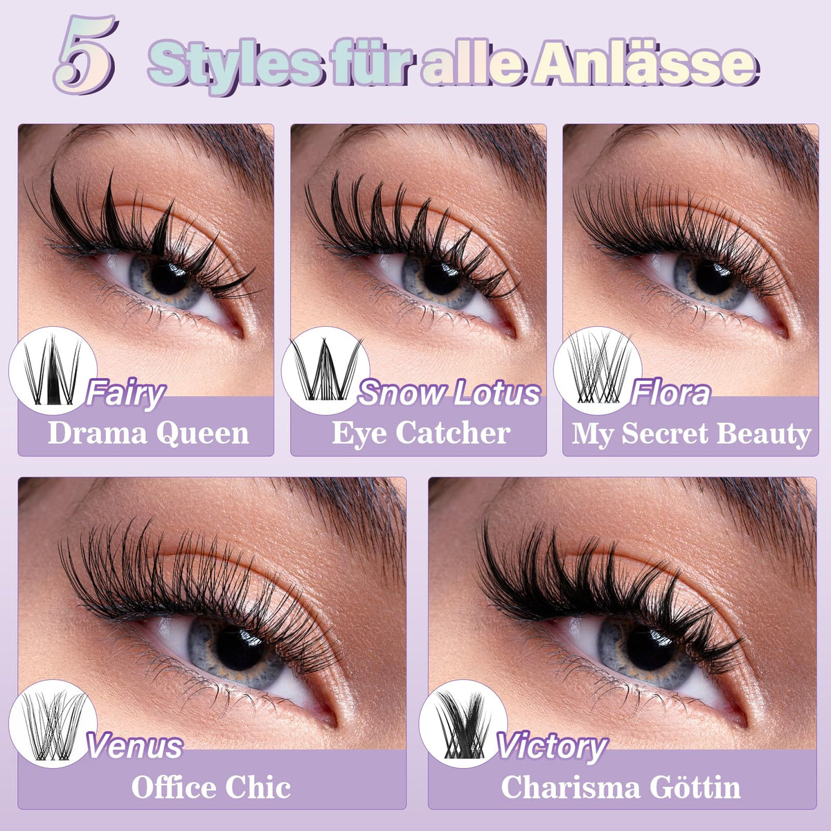 B&Q Lashes Extension Set 144PCS Venus Wimpern extensions 8-16 mm MIX