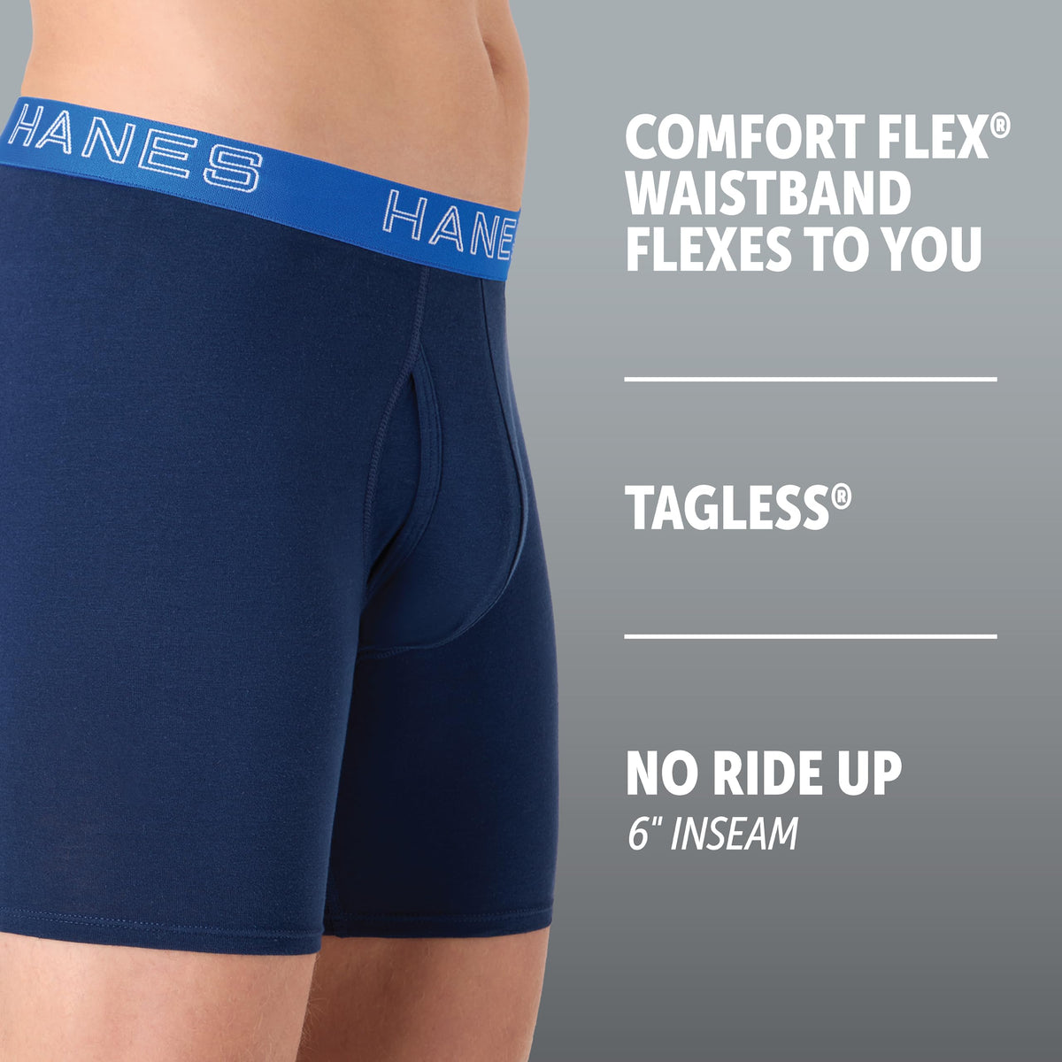 Hanes Men's Boxer Brief Underwear Pack, Stretch Cotton Boxer Briefs for Men, Moisture-wicking, 6-pack