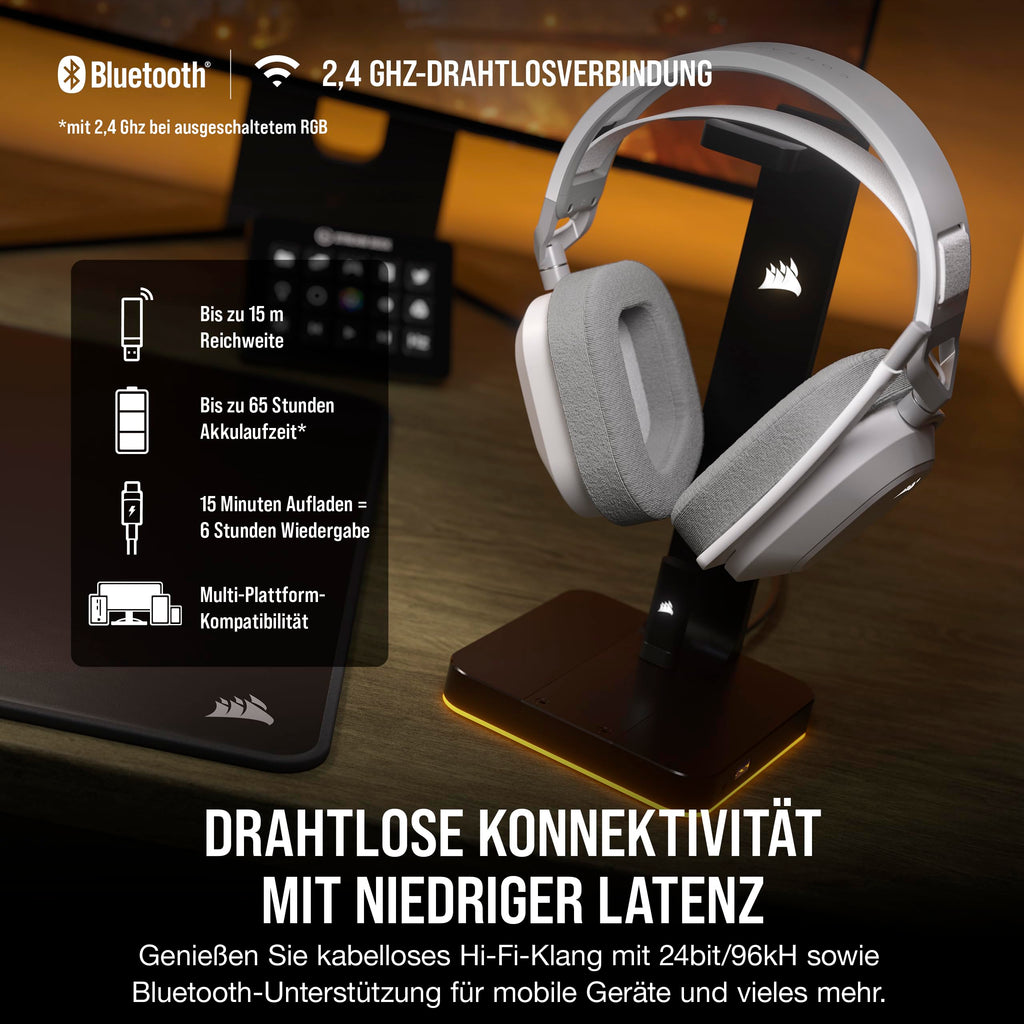 Corsair HS80 MAX Wireless Multiplattform-Gaming-Headset – Stahlgrau