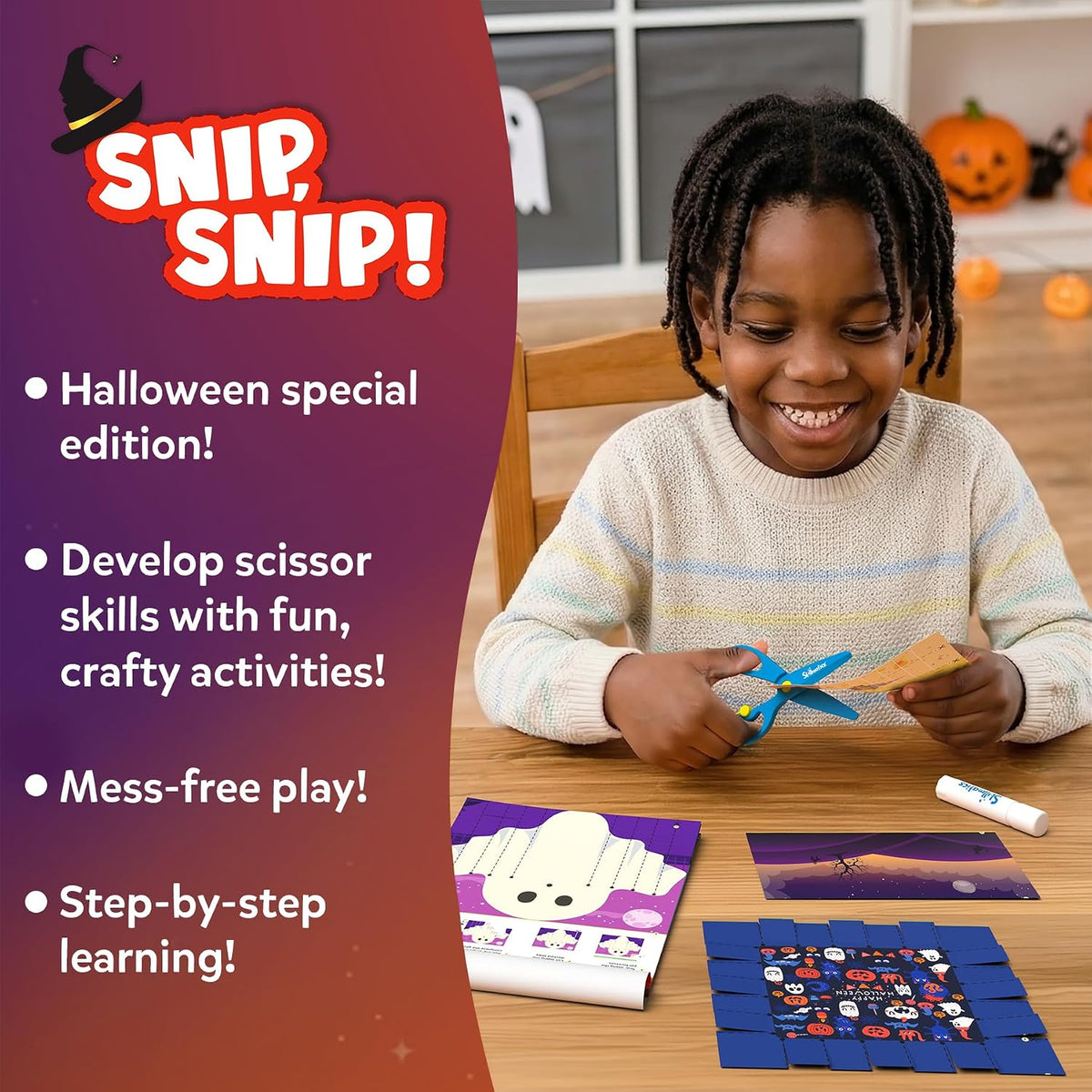 Skillmatics Snip Snip Halloween Craft, Scissor Skills, Felt Kits for Kids
