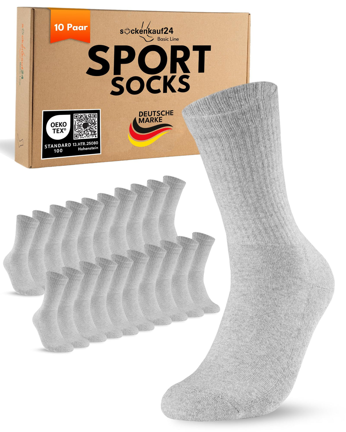 10 Paar Sportsocken Tennissocken Herren Damen Atmungsaktive Crew Socken Baumwolle
