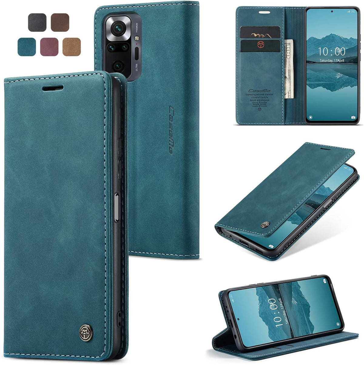 Handyhülle für Honor Magic 6 Pro Hülle Premium PU Klapphülle RFID Lederhülle Faltbare Schutzhülle Kartenfach Standfunktion Handytasche Hülle Honor Magic 6 Pro 5G - Schwarz