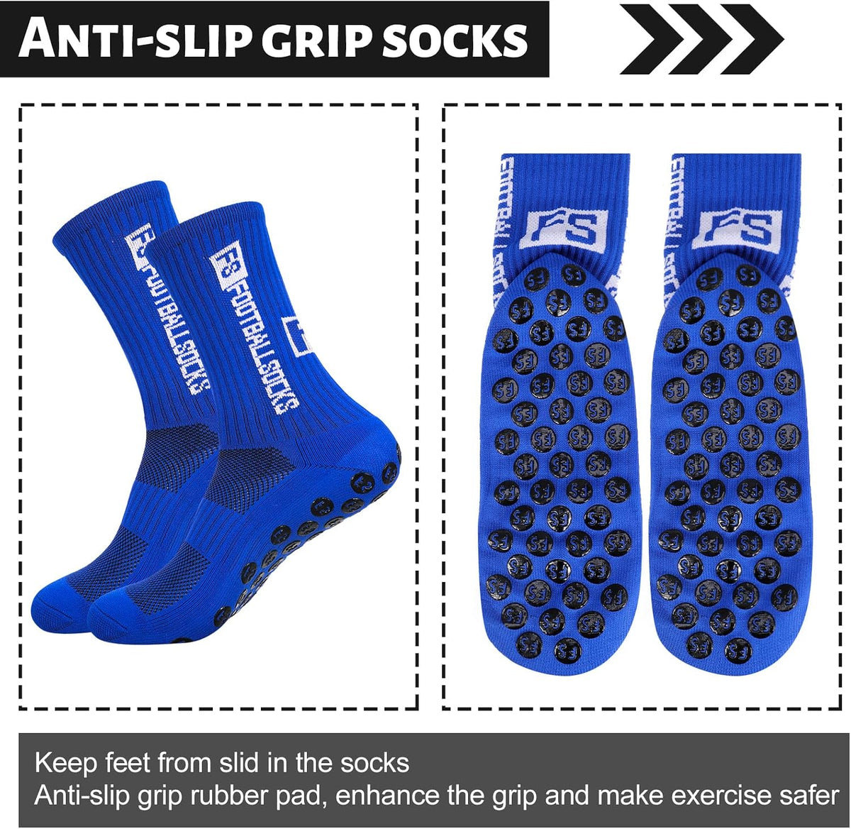 FANTESI 3 Paare Fußballsocken für Herren Damen,Sportsocken Fußball