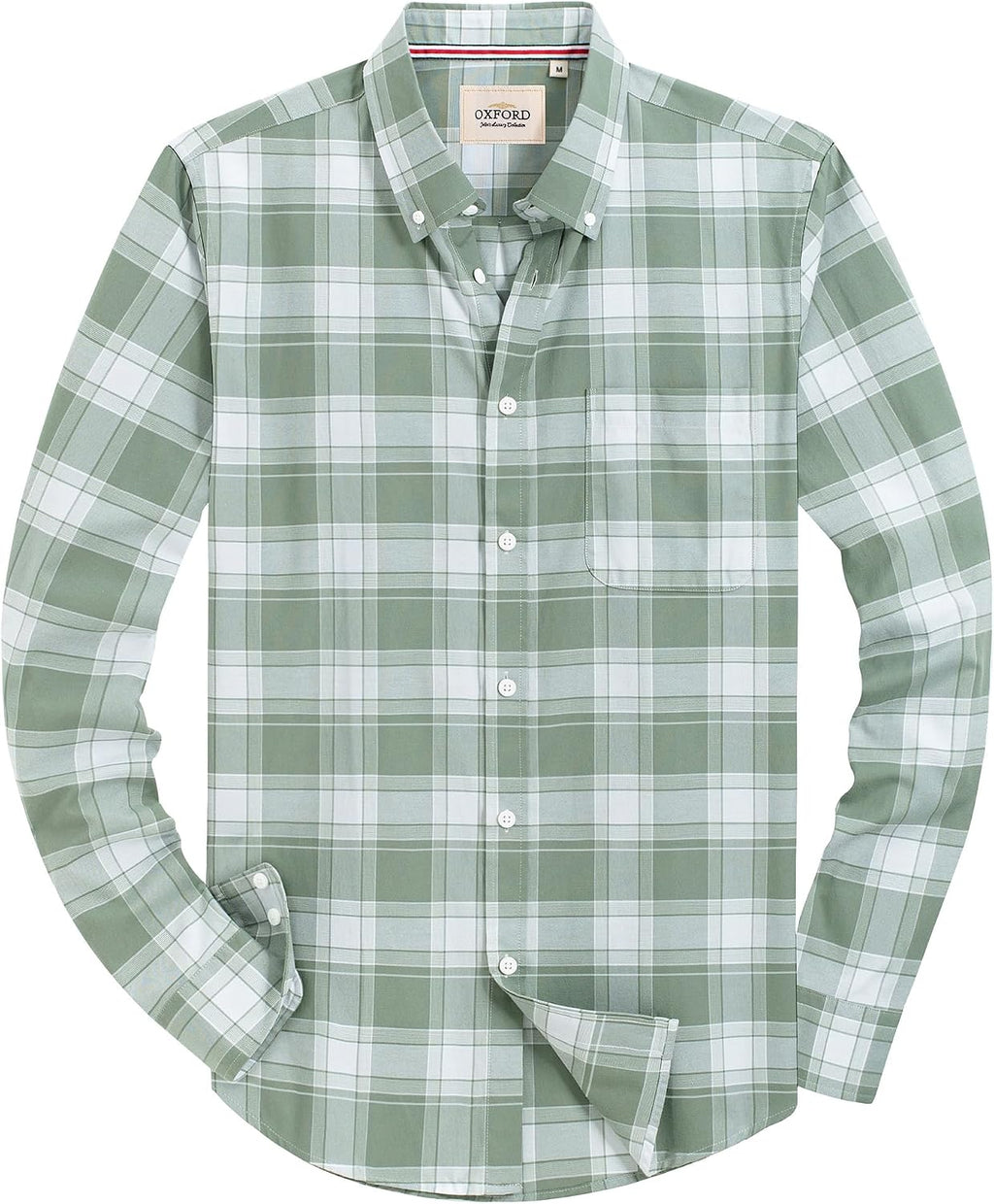 Alimens & Gentle Mens Solid Oxford Shirt Long Sleeve Dress Shirt Work Casual Button Down Shirts with Pocket