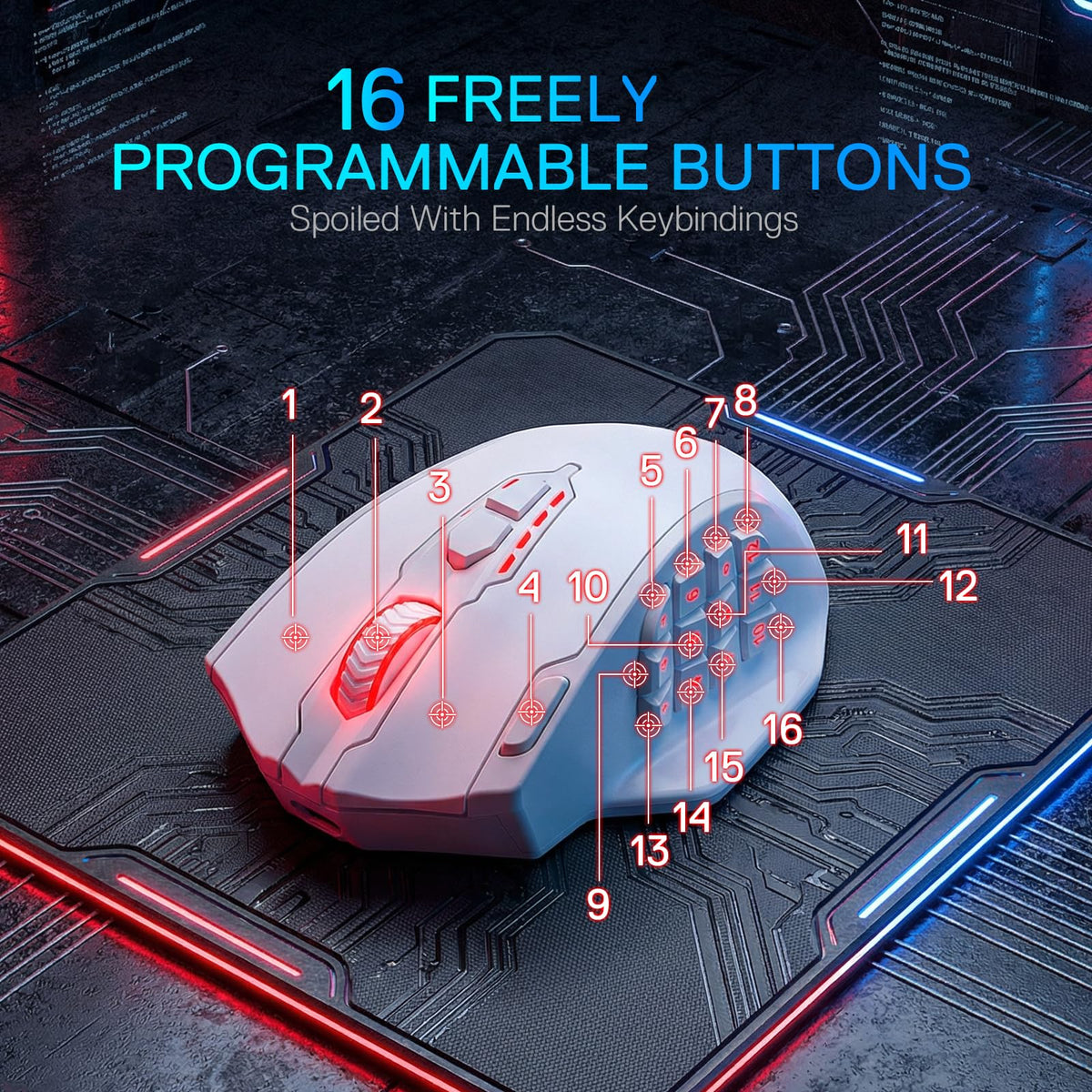 Redragon M908 Impact MMO Gaming Maus Kabelgebunden RGB 12400 DPI