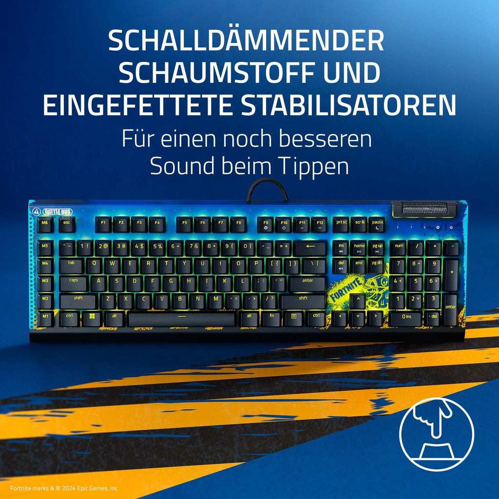 Razer BlackWidow V4 - Mechanische Gaming-Tastatur Chroma RGB (Mechanische Yellow Switches, 6 eigene Makro-Tasten, Doubleshot-ABS-Tastenkappen) QWERTZ DE-Layout | Schwarz