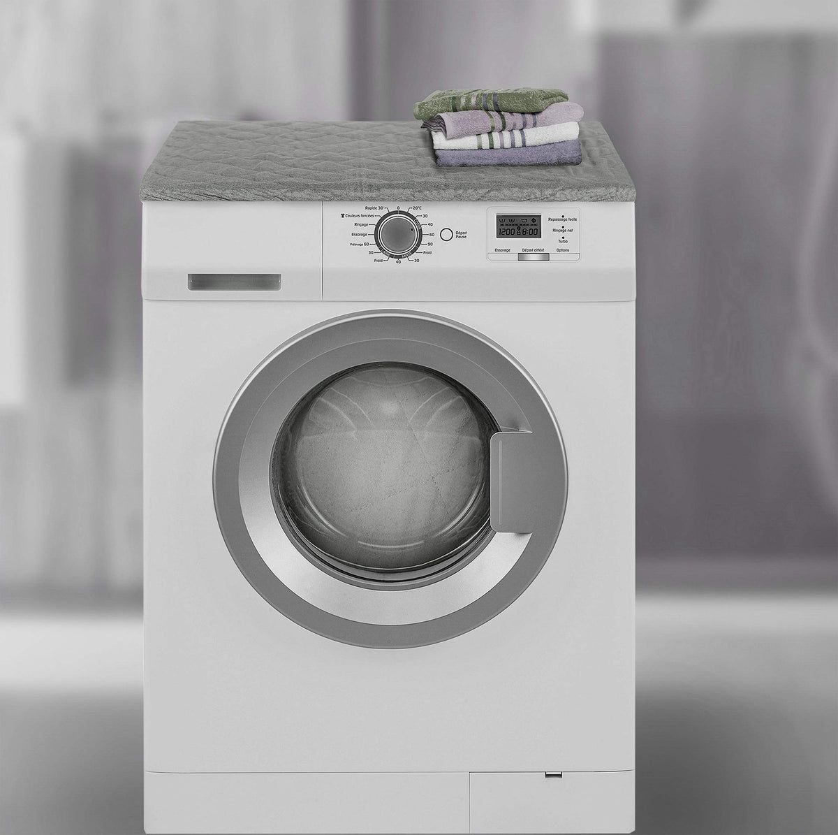 Brandsseller Waschmaschinenbezug & Trocknerbezug 60x60 cm - gepolsterter Schonbezug für Waschmaschine und Trockner – Schutzhülle mit Gummizug - Grün