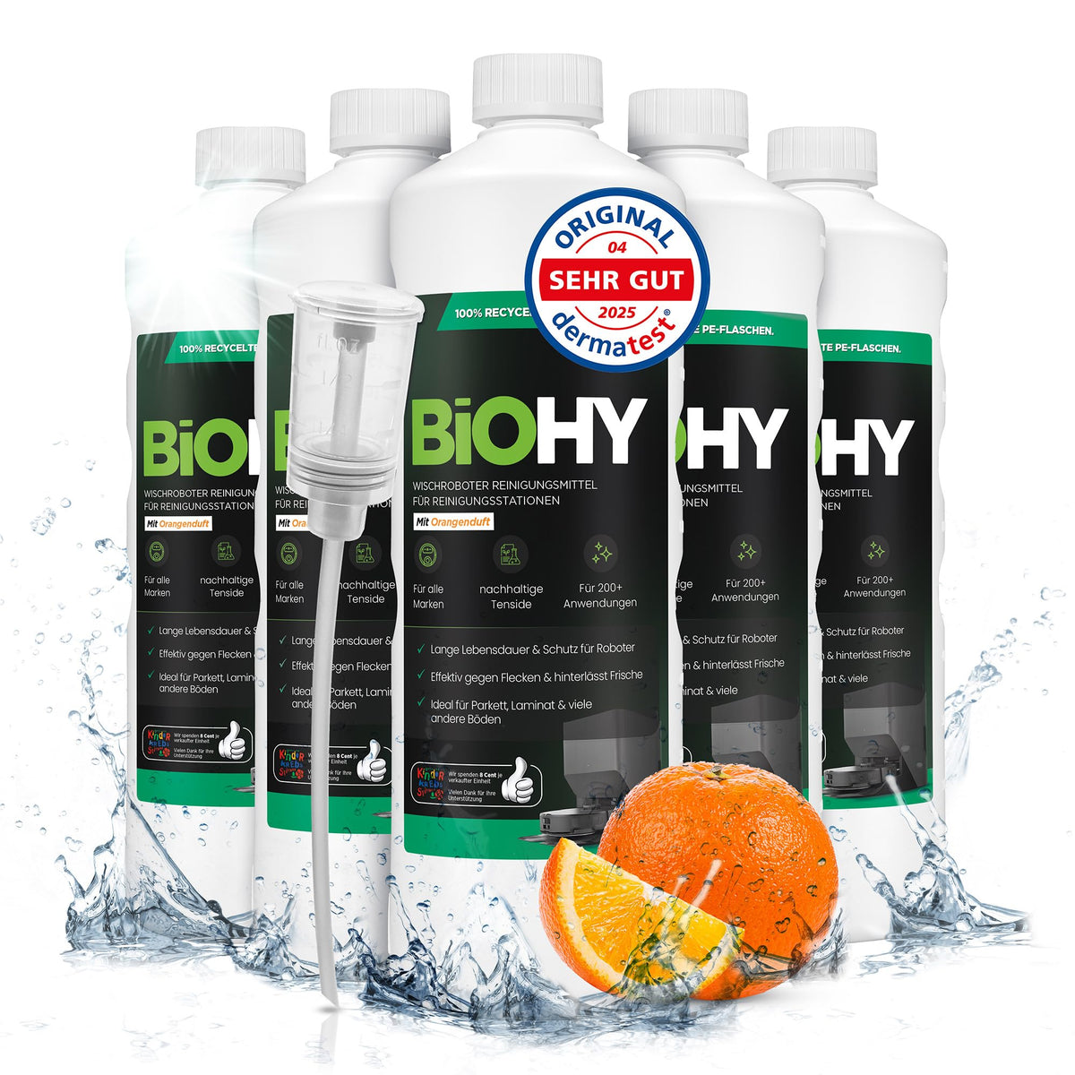 BiOHY Wischroboter Reiniger für Station mit Orangenduft (2 x 1 Liter)