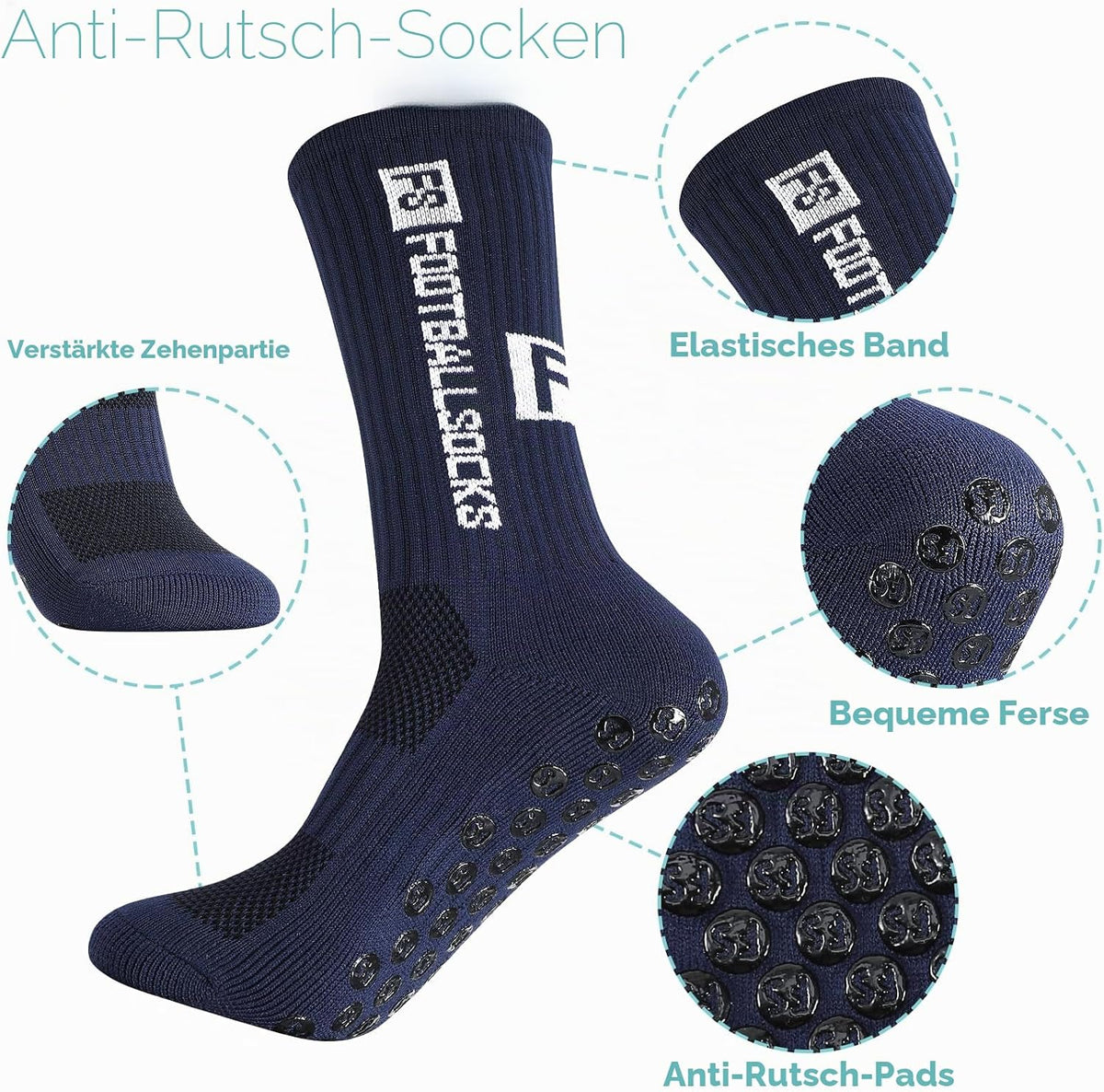 FANTESI 3 Paare Fußballsocken für Herren Damen,Sportsocken Fußball
