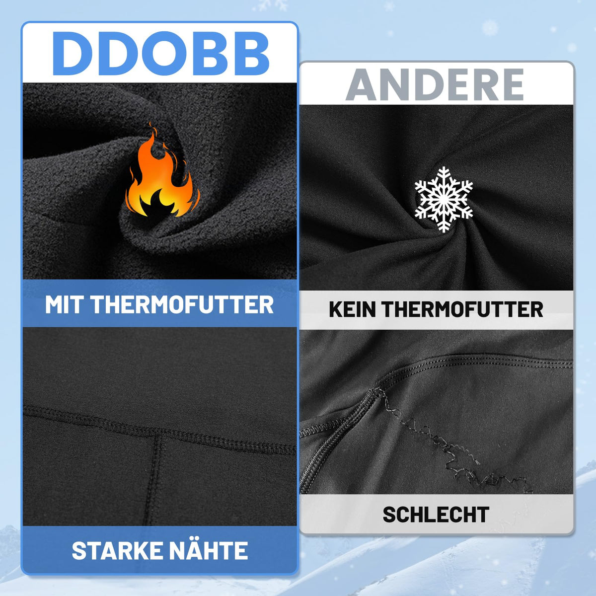 DDOBB 2er Pack Thermo Leggings Mädchen Mit Fleece High Waist