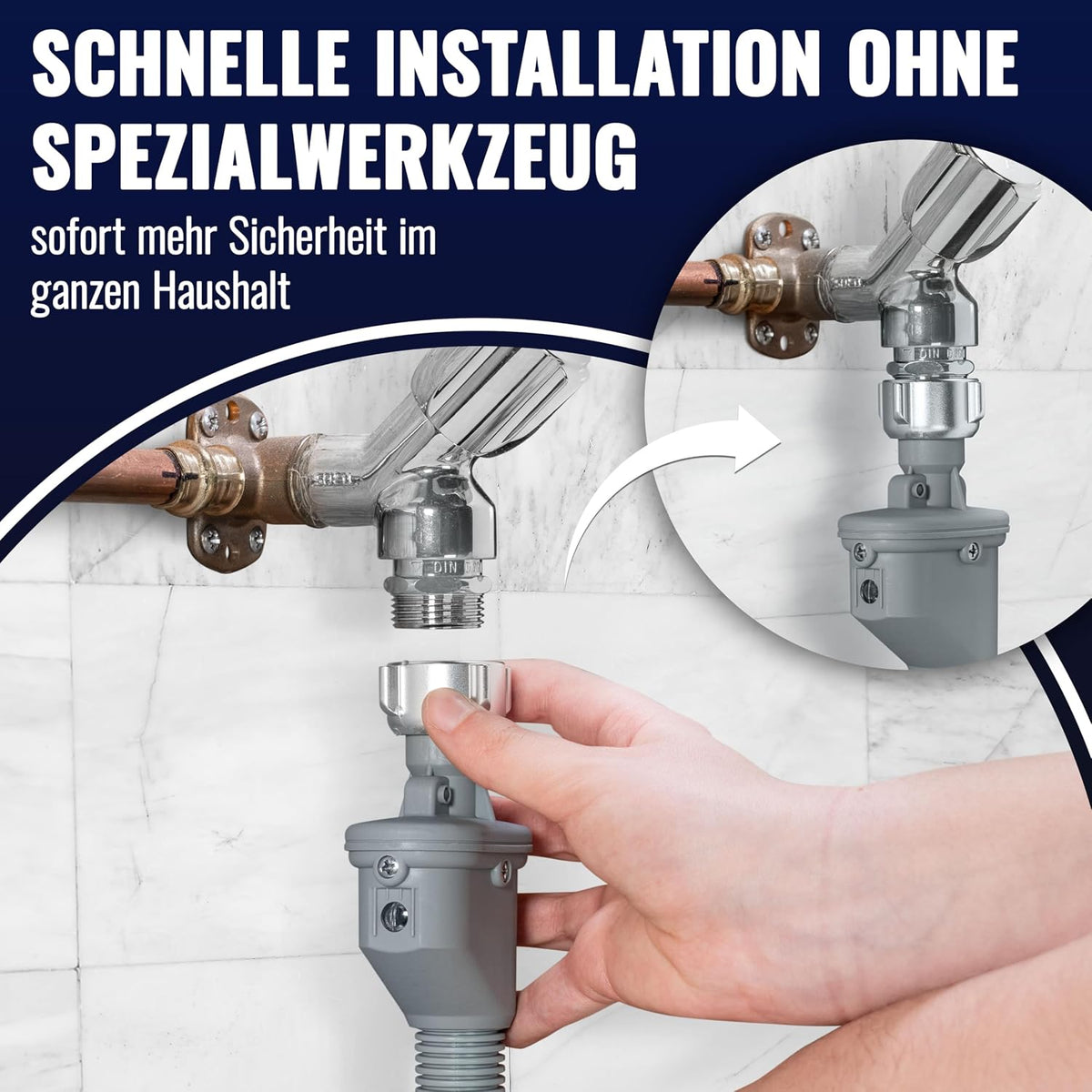 Poppstar 2,5m Waschmaschinenschlauch (Aquastop Schlauch für Waschmaschine, Spülmaschine), 3/4 Zoll Anschluss