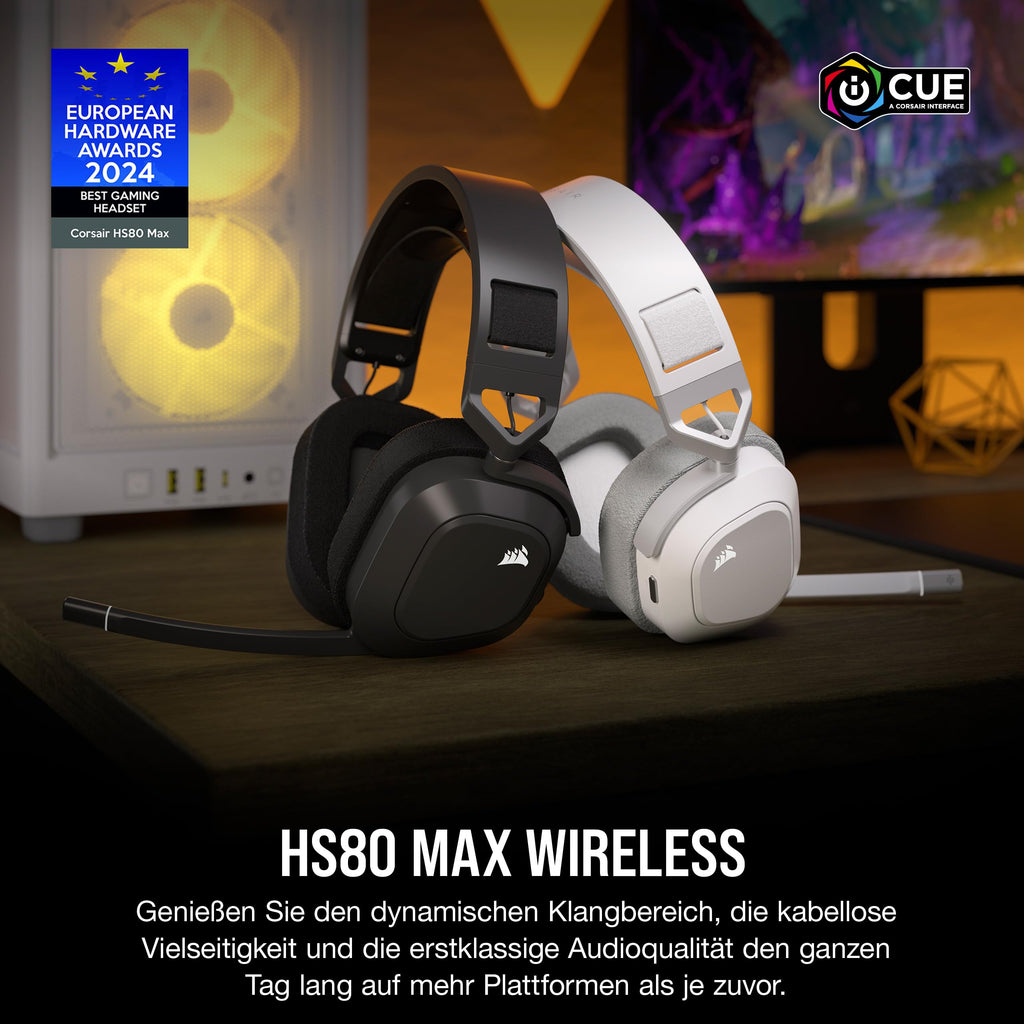 Corsair HS80 MAX Wireless Multiplattform-Gaming-Headset – Stahlgrau