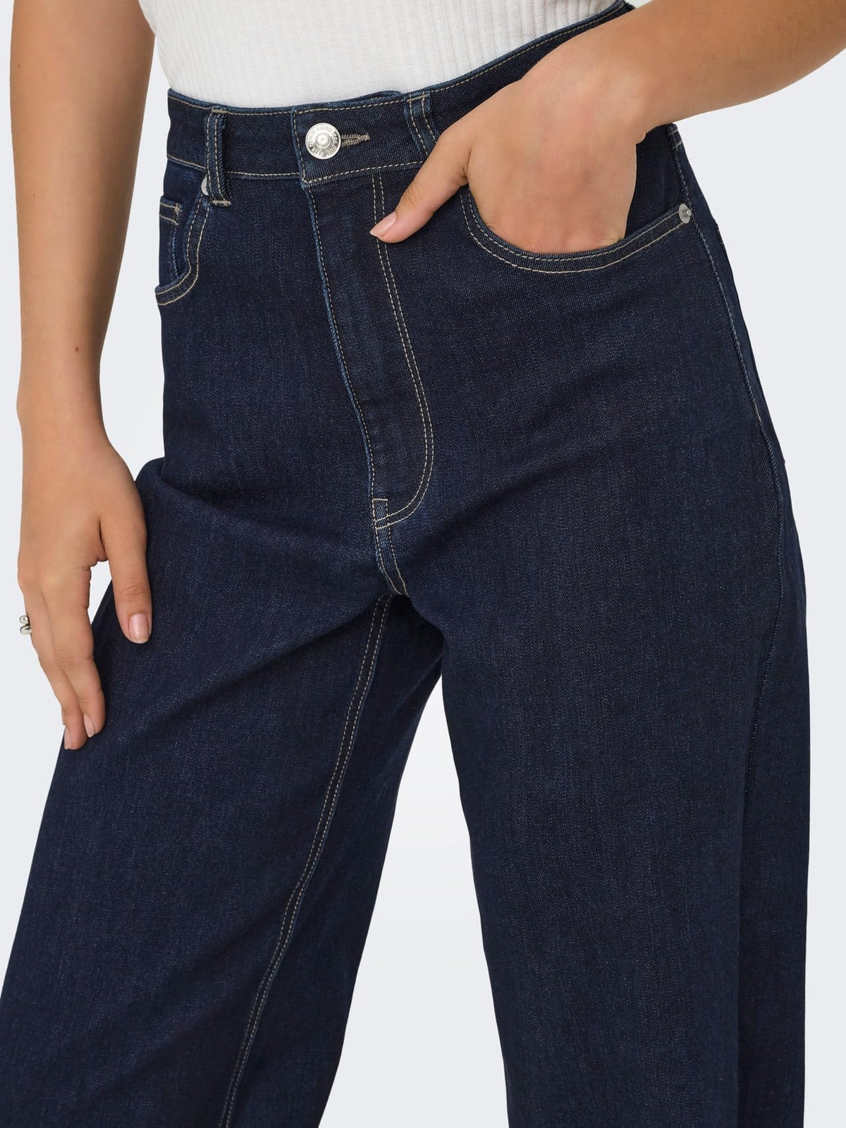 ONLY Damen Jeans Mit Weitem Bein Only Female Jeans mit Weitem Bein Onljuicy-wauw Hohe Taille Weiter Beinschnitt Jeans