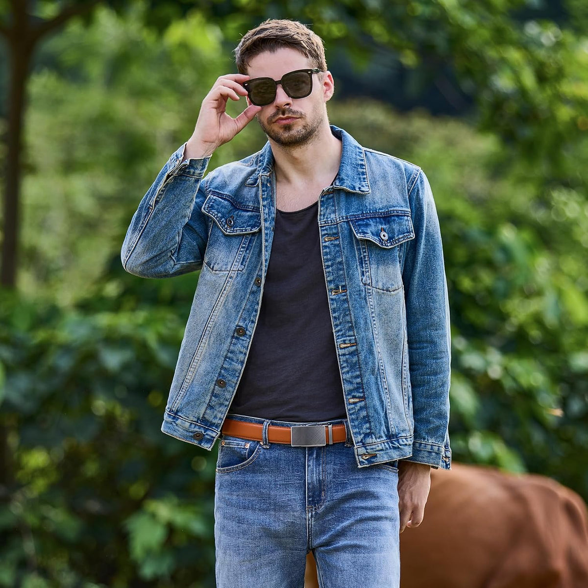 VATAN Ceinture Homme Cuir Boucle Automatique Ceintures 35mm