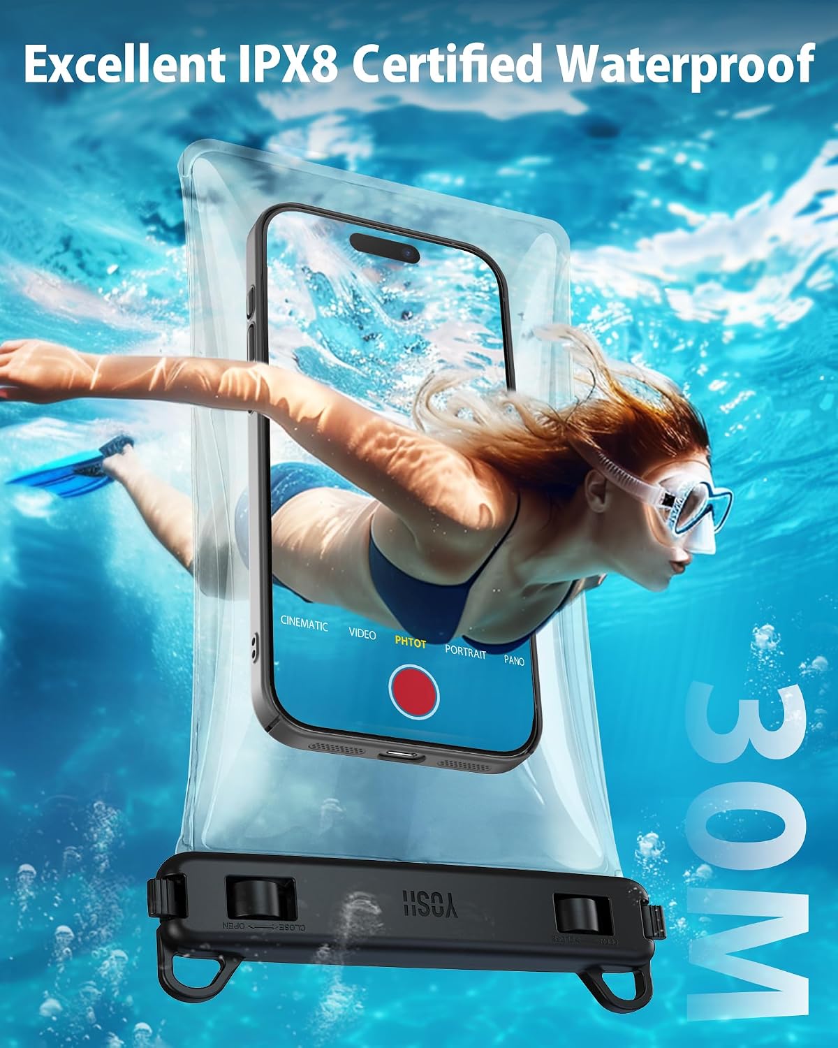 YOSH wasserdichte Handyhülle [Schwimmende & Nahtloser] 2 STK., bis zu 7,5"